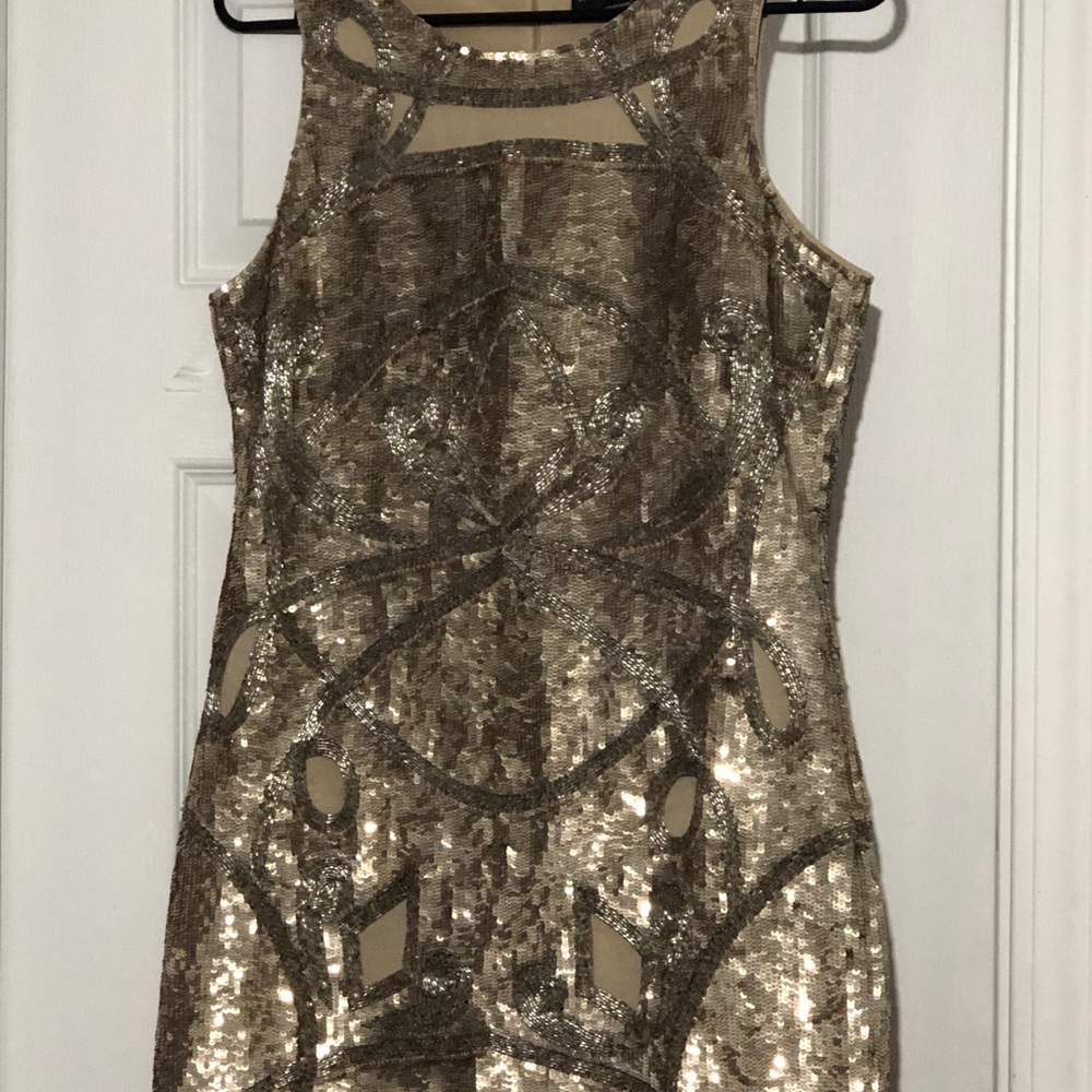 Bedazzled gold dress